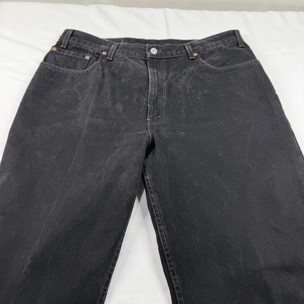 Vintage 90s Levi's 560 Loose Fit Tapered Leg Black Jeans 38x34 USA Made 1999